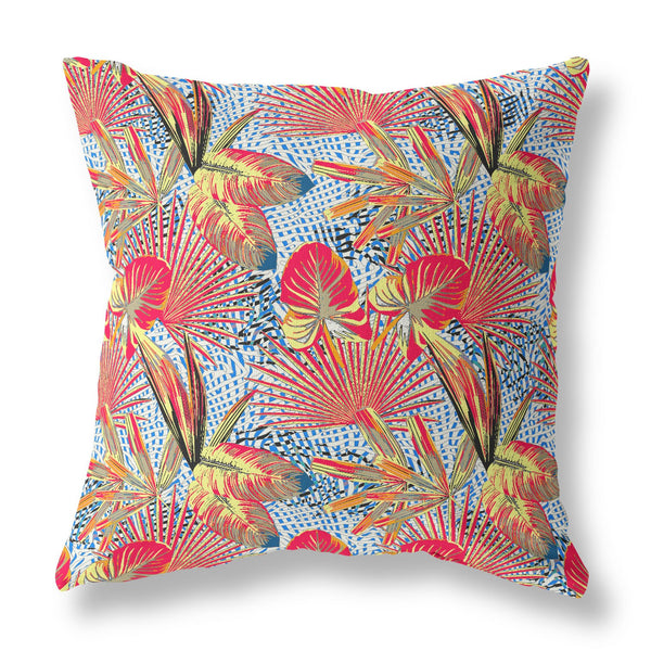 16? Crimson Yellow Tropical Indoor Outdoor Throw Pillow