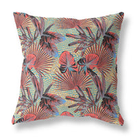 18? Red Yellow Tropical Indoor Outdoor Throw Pillow