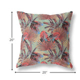 18? Red Yellow Tropical Indoor Outdoor Throw Pillow