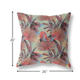 18? Red Yellow Tropical Indoor Outdoor Throw Pillow