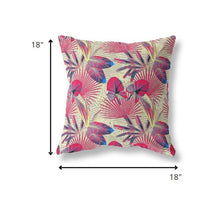18? Pink Yellow Tropical Indoor Outdoor Throw Pillow