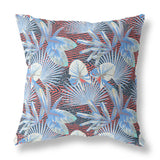 18? Blue Red Tropical Indoor Outdoor Throw Pillow