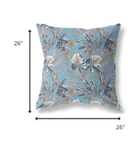 18? Gray Blue Tropical Indoor Outdoor Throw Pillow
