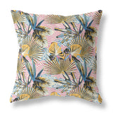 18? Gold Pink Tropical Indoor Outdoor Throw Pillow