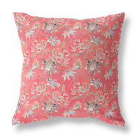 18? Salmon Red Roses Indoor Outdoor Throw Pillow