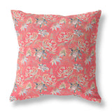 18? Salmon Red Roses Indoor Outdoor Throw Pillow