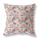 18? Red Light Indigo Roses Indoor Outdoor Throw Pillow