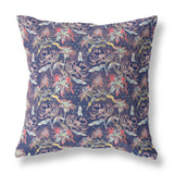 16? Midnight Blue Roses Indoor Outdoor Throw Pillow