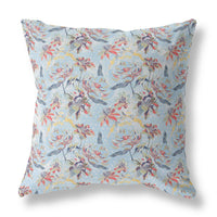 16? Sky Blue Red Roses Indoor Outdoor Throw Pillow