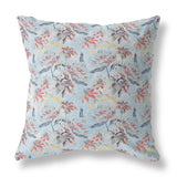 16? Sky Blue Red Roses Indoor Outdoor Throw Pillow