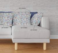 16? Sky Blue Red Roses Indoor Outdoor Throw Pillow