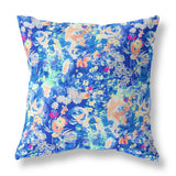 16" Bright Blue Springtime Indoor Outdoor Throw Pillow