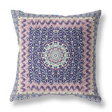 26? Pink Indigo Holy Floral Indoor Outdoor Throw Pillow