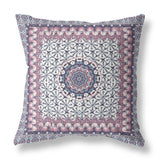 20? Pink Gray Holy Floral Indoor Outdoor Throw Pillow