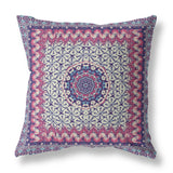 28? Magenta Indigo Holy Floral Indoor Outdoor Throw Pillow
