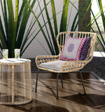 28? Magenta Indigo Holy Floral Indoor Outdoor Throw Pillow