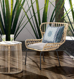 16? Blue White Holy Floral Indoor Outdoor Throw Pillow