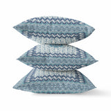 20? Blue White Holy Floral Indoor Outdoor Throw Pillow