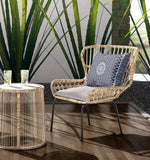 18? Slate Blue Holy Floral Indoor Outdoor Throw Pillow