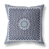26? Slate Blue Holy Floral Indoor Outdoor Throw Pillow