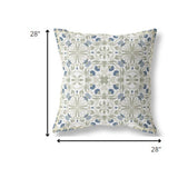 28? White Green Paisley Indoor Outdoor Throw Pillow