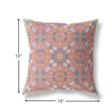 18? Magenta Orange Paisley Indoor Outdoor Throw Pillow