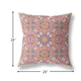 28? Magenta Orange Paisley Indoor Outdoor Throw Pillow