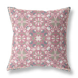 16? Magenta White Paisley Indoor Outdoor Throw Pillow