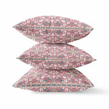 16? Magenta White Paisley Indoor Outdoor Throw Pillow