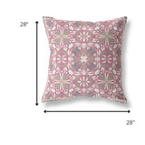 28? Magenta White Paisley Indoor Outdoor Throw Pillow