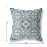 18? Gray Indigo Paisley Indoor Outdoor Throw Pillow