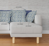 20? Gray Indigo Paisley Indoor Outdoor Throw Pillow