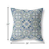 28? Gray Indigo Paisley Indoor Outdoor Throw Pillow