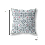 18? Powder Blue Paisley Indoor Outdoor Throw Pillow