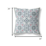 26? Powder Blue Paisley Indoor Outdoor Throw Pillow
