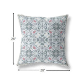 28? Powder Blue Paisley Indoor Outdoor Throw Pillow