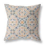 16? Gray Orange Paisley Indoor Outdoor Throw Pillow