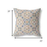 20? Gray Orange Paisley Indoor Outdoor Throw Pillow