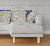 26? Gray Orange Paisley Indoor Outdoor Throw Pillow