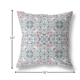 16? Pink Gray Paisley Indoor Outdoor Throw Pillow