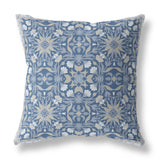 18? Blue Gray Paisley Indoor Outdoor Throw Pillow