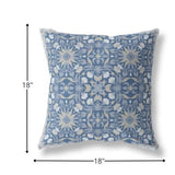 18? Blue Gray Paisley Indoor Outdoor Throw Pillow