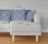 26? Blue Gray Paisley Indoor Outdoor Throw Pillow