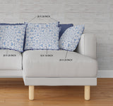 18? Blue Gray Geostar Indoor Outdoor Throw Pillow