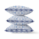 20? Blue Gray Geostar Indoor Outdoor Throw Pillow