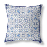 26? Blue Gray Geostar Indoor Outdoor Throw Pillow