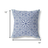 18? Navy White Geostar Indoor Outdoor Throw Pillow
