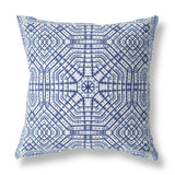 26? Navy White Geostar Indoor Outdoor Throw Pillow