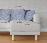 26? Navy White Geostar Indoor Outdoor Throw Pillow