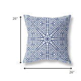26? Navy White Geostar Indoor Outdoor Throw Pillow